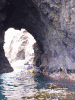 Kayaking a sea cave at Anacapa Island