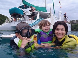 snorkeling family