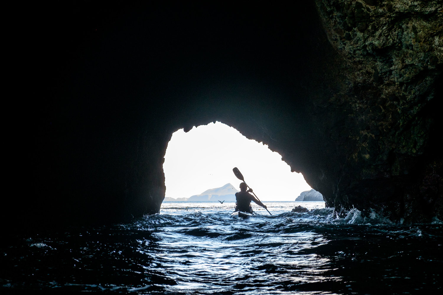 sea cave kayaking in channel islands