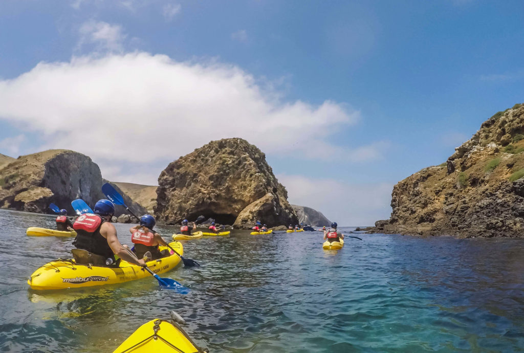 Kayaking in the Channel Islands National Park. 